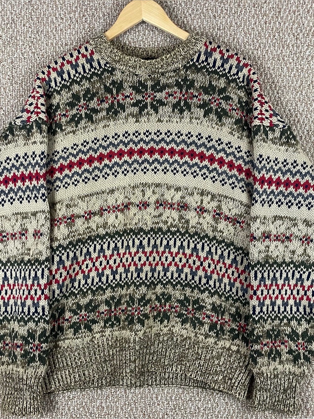 Vtg 90s Nautica Sweater Men's Large Fair Isle Fisherman Pullover Crewneck  R3